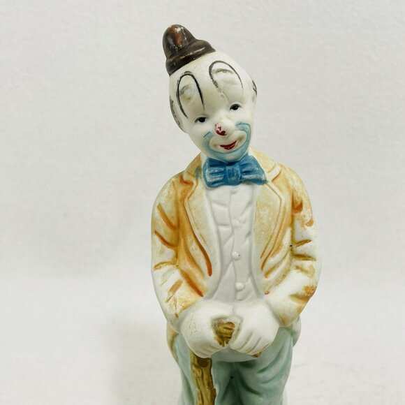 Vintage Clown Joker Figurine Bozo Circus Tuxedo Man Costume Stand Display Taiwan - Picture 7 of 10